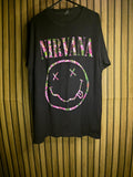 Nirvana Black Floral Logo T-Shirt Medium