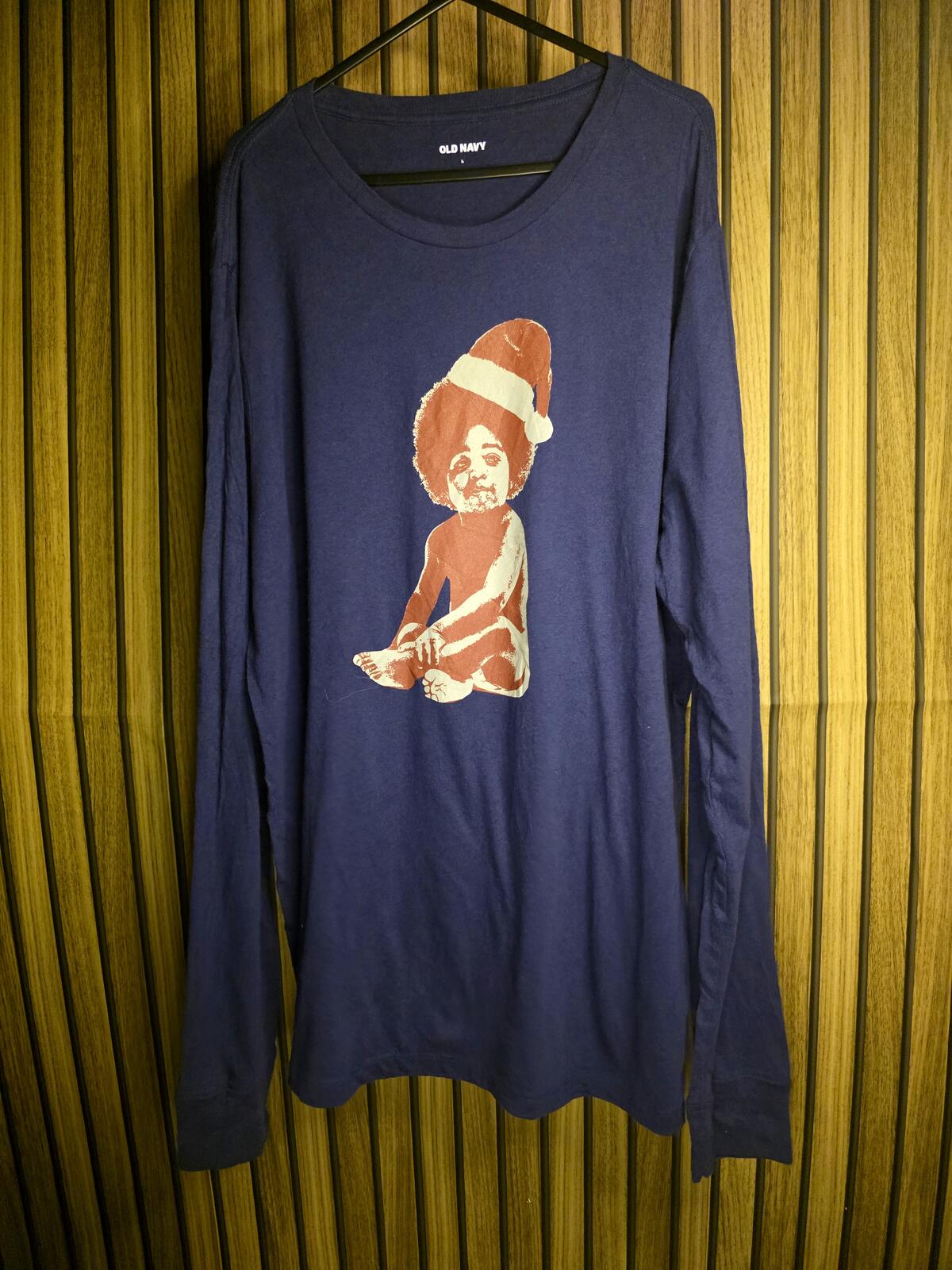 Old Navy Long Sleeve T-Shirt with Baby Graphic Navy Large