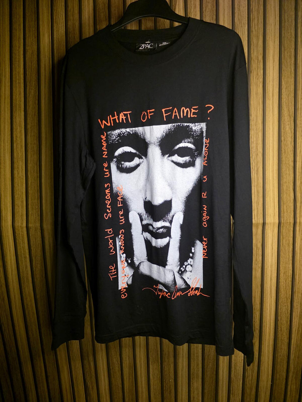 2PAC Long Sleeve T-Shirt What of Fame Black Medium