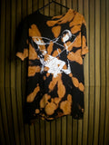 Death Note Anime Graphic Tie-Dye T-Shirt Black Orange Medium