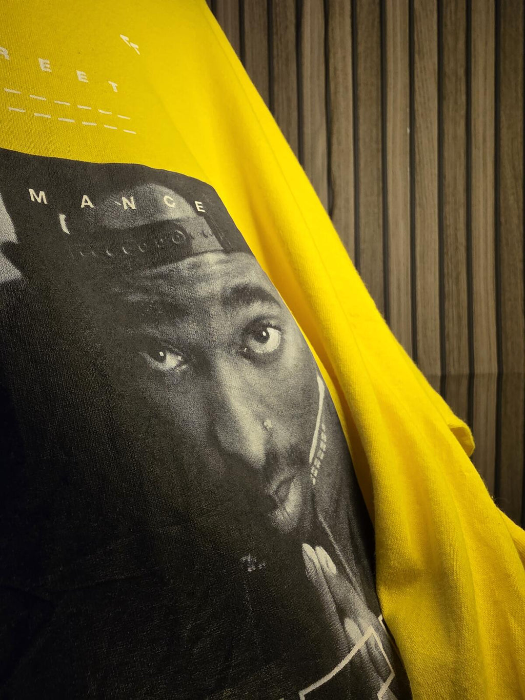 Yellow Long Sleeve Tupac Graphic T-shirt Size Medium