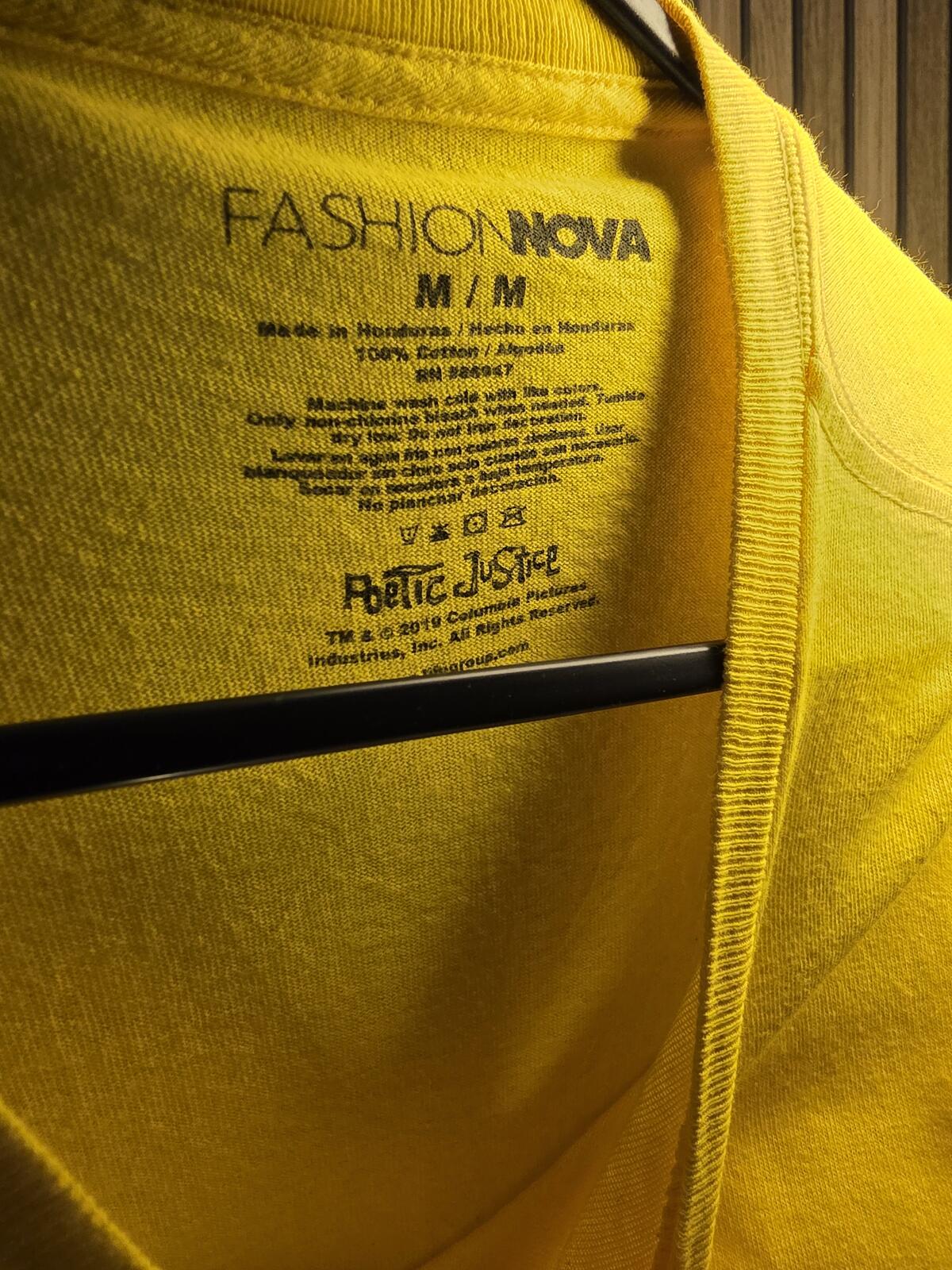 Yellow Long Sleeve Tupac Graphic T-shirt Size Medium