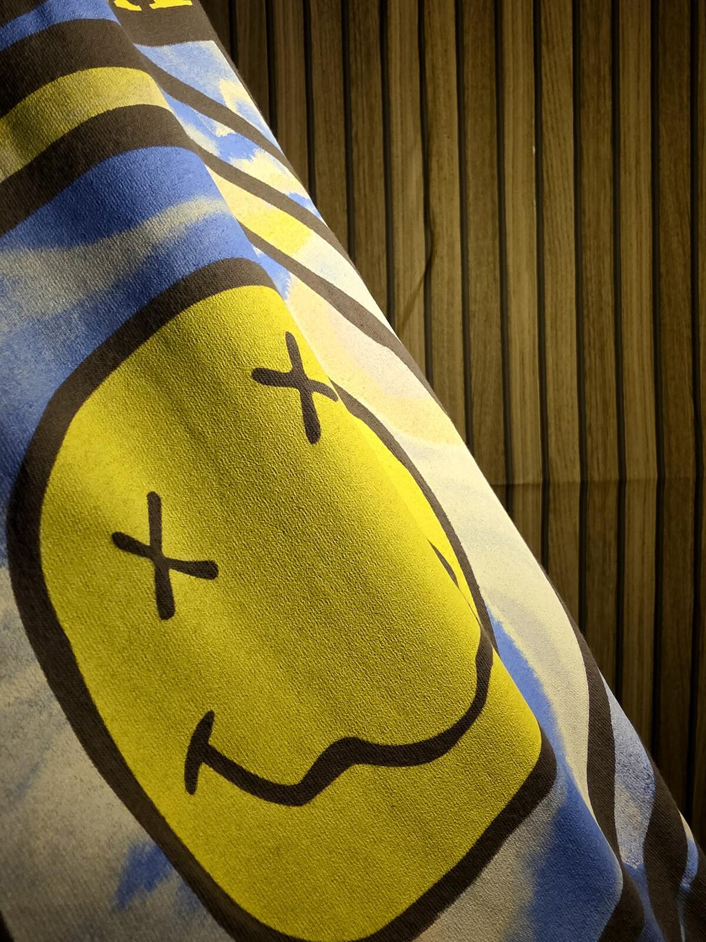 Nirvana Smiley Face Graphic T-shirt Grey Oversized Large