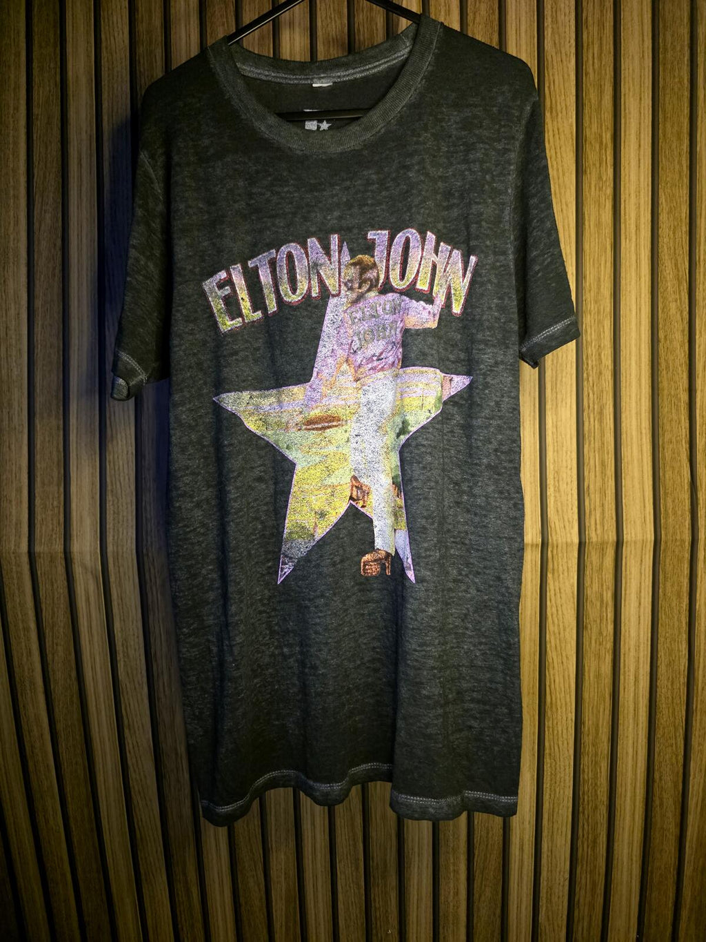 Elton John Graphic T-Shirt Black Size S