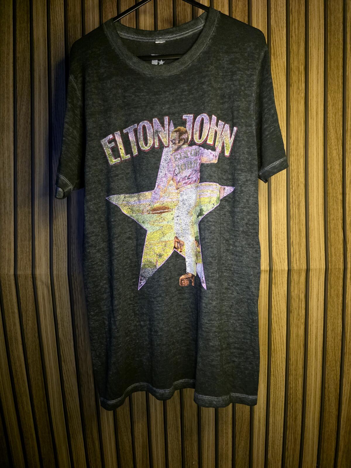 Elton John Graphic T-Shirt Black Size S