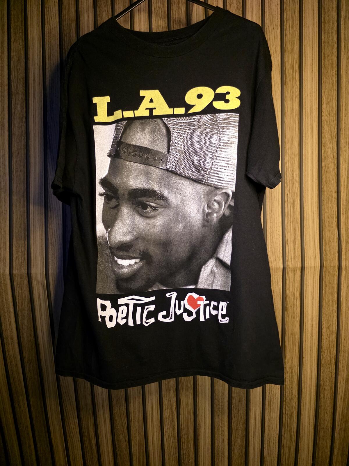 Poetic Justice L.A. 93 Tupac Graphic Black T-Shirt Size M