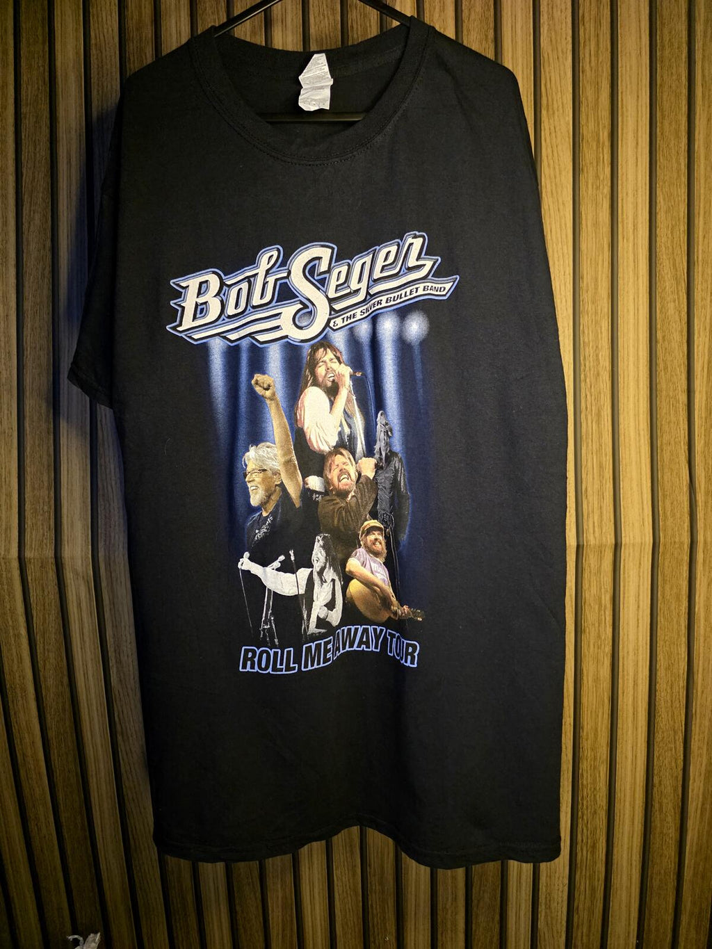 Bob Seger Roll Me Away Tour Black Graphic T-Shirt Size L