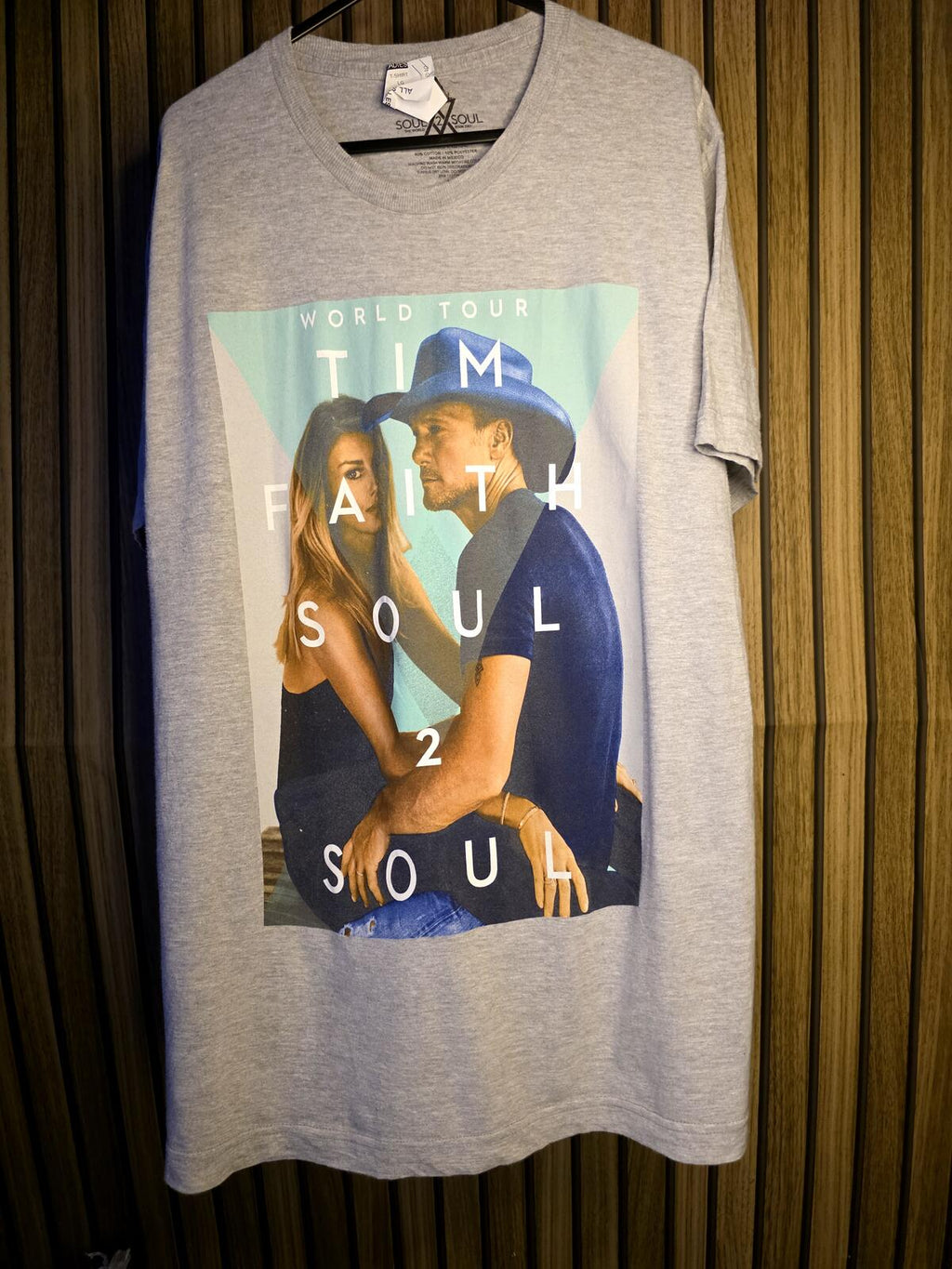 Soul2Soul World Tour 2017 Tim McGraw & Faith Hill Grey T-Shirt Large