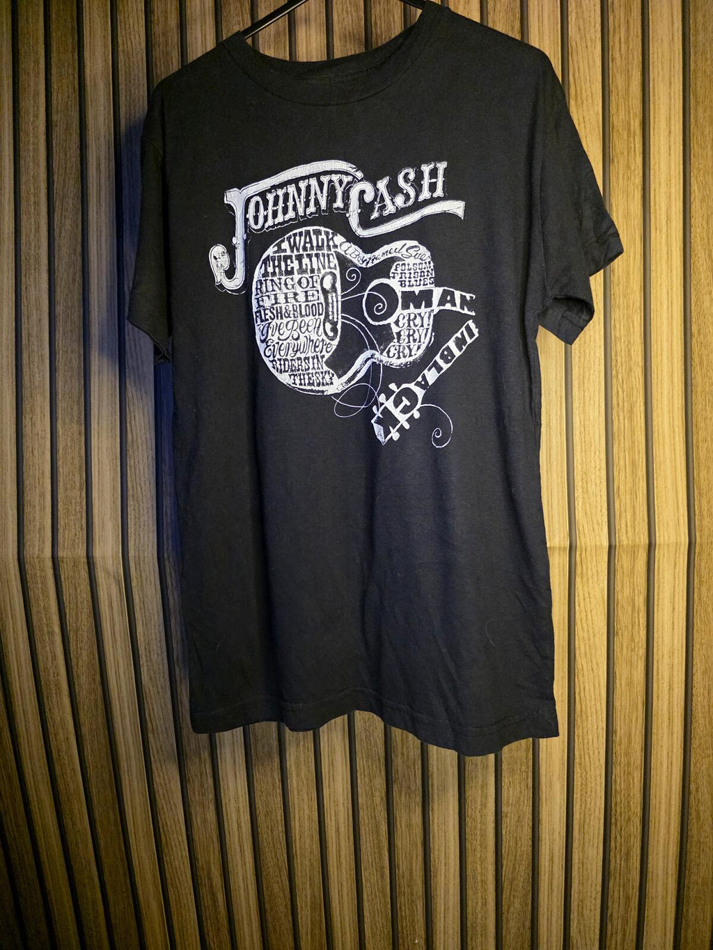 Johnny Cash Black Graphic T-shirt Medium