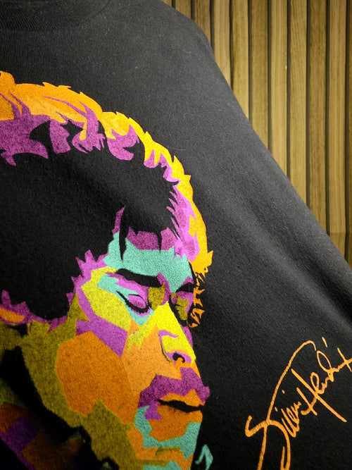 Authentic Hendrix Black Graphic Jimi Hendrix T-Shirt Medium