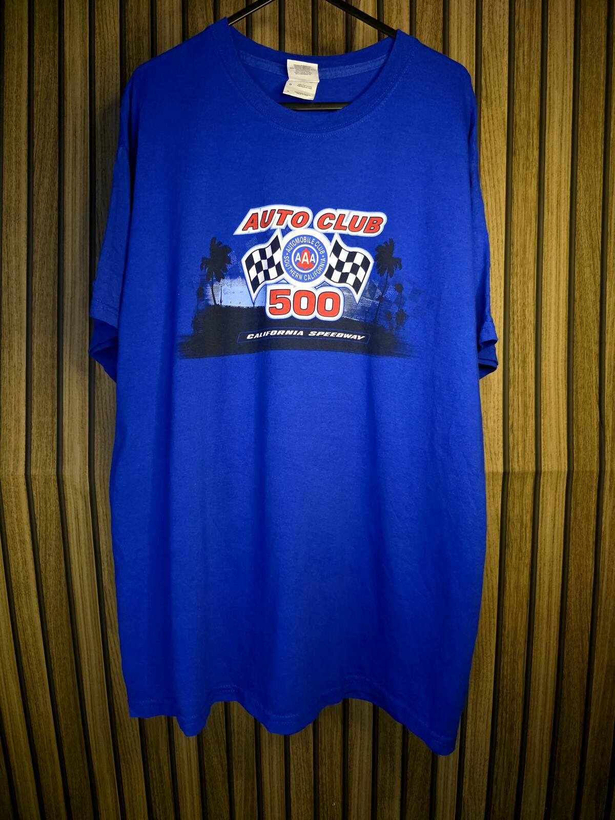 Vintage 2008 AAA Auto Club 500 Graphic T-Shirt Blue Large