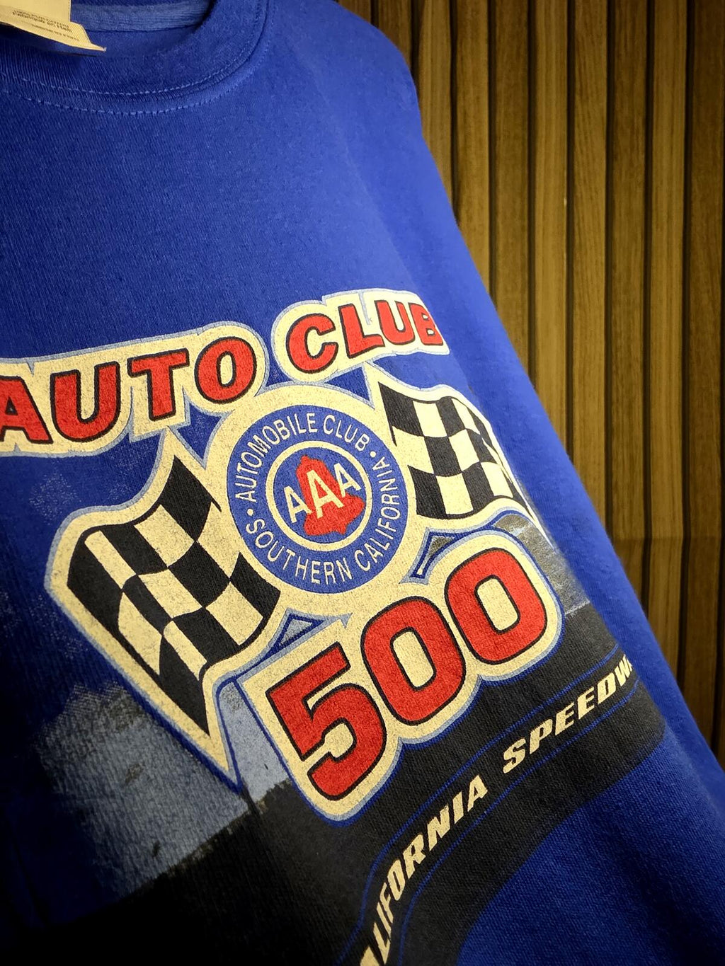 Vintage 2008 AAA Auto Club 500 Graphic T-Shirt Blue Large