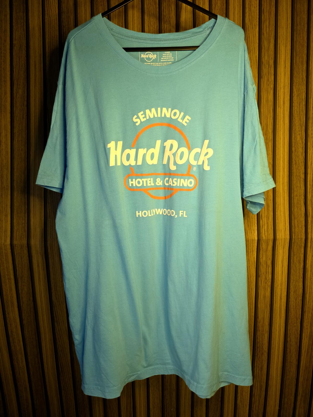 Hard Rock Seminole Hotel & Casino Graphic T-Shirt Light Blue XL