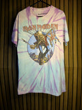 Iron Maiden Tie-Dye Graphic T-Shirt Purple Blue Size S