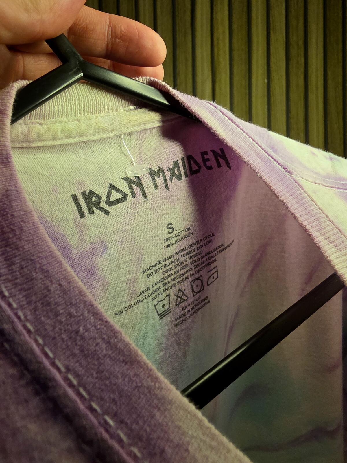 Iron Maiden Tie-Dye Graphic T-Shirt Purple Blue Size S