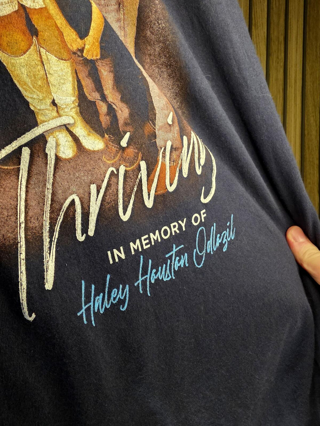 Haley Houston Odlozil From Fighting to Thriving Memorial Graphic T-Shirt Navy XL