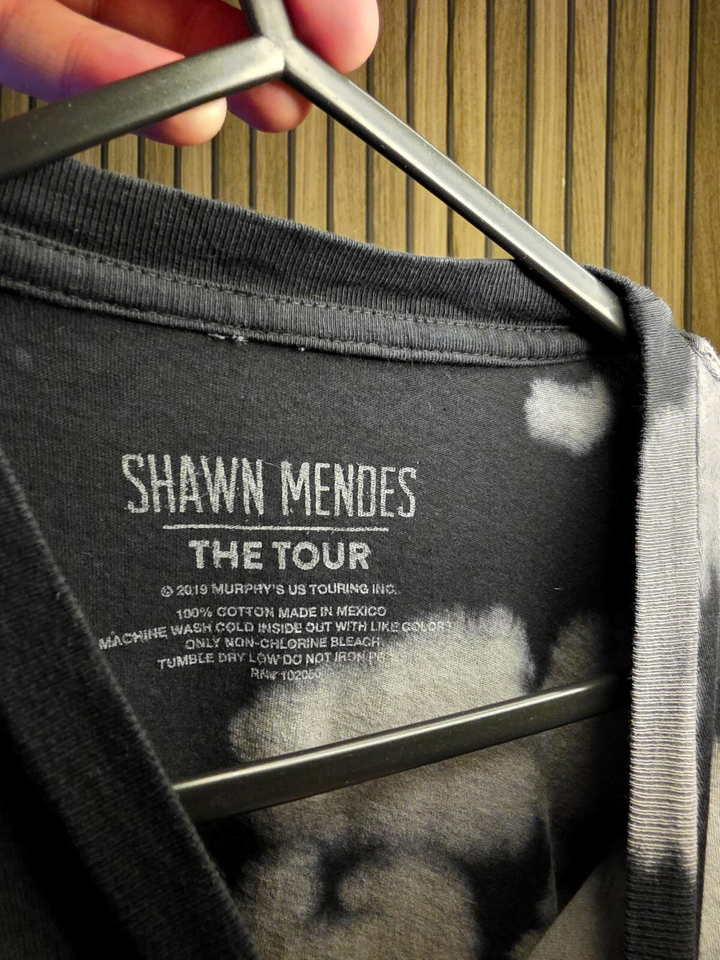 Shawn Mendes The Tour 2019 Tie-Dye Black Cotton T-Shirt Size Regular M