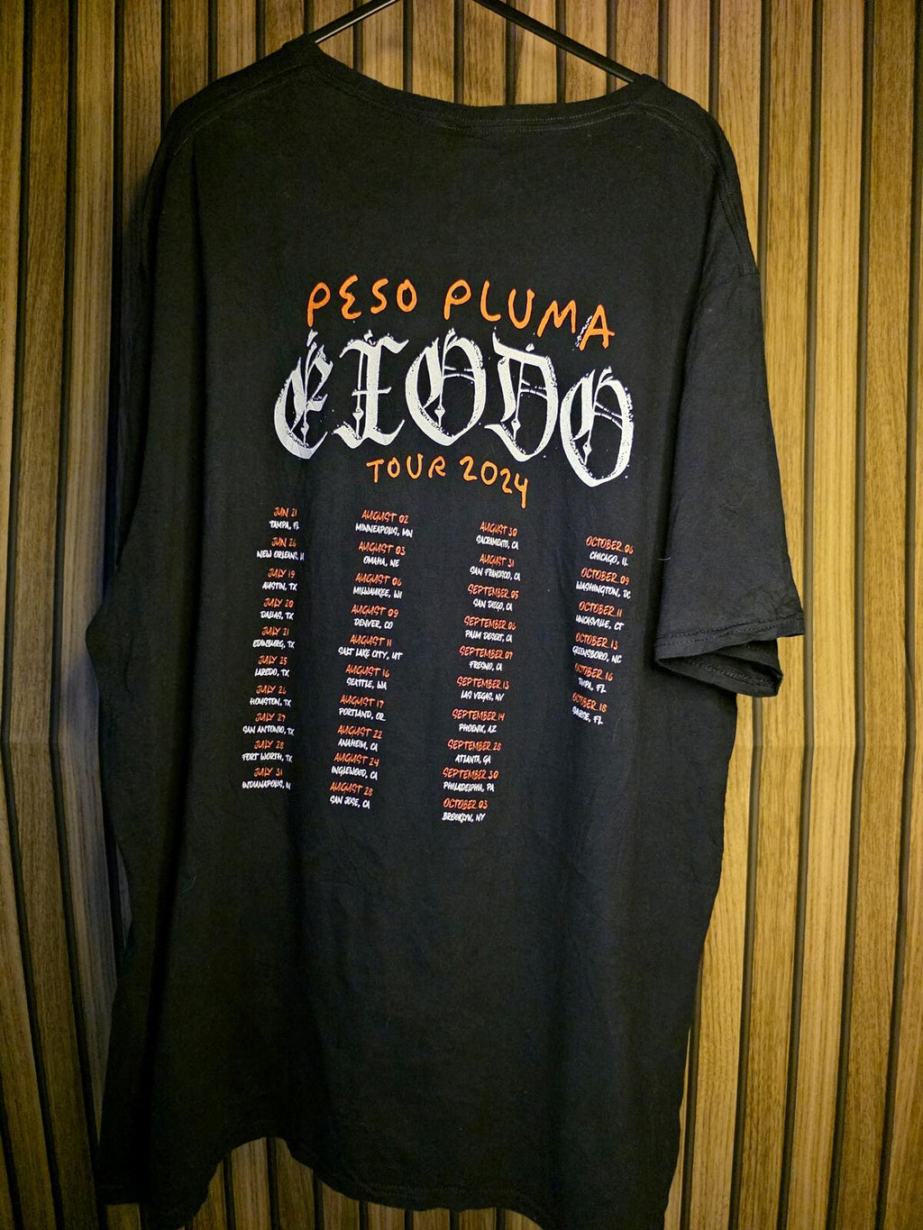 Preso Pluma Tour 2019 Graphic T-Shirt Black XXL