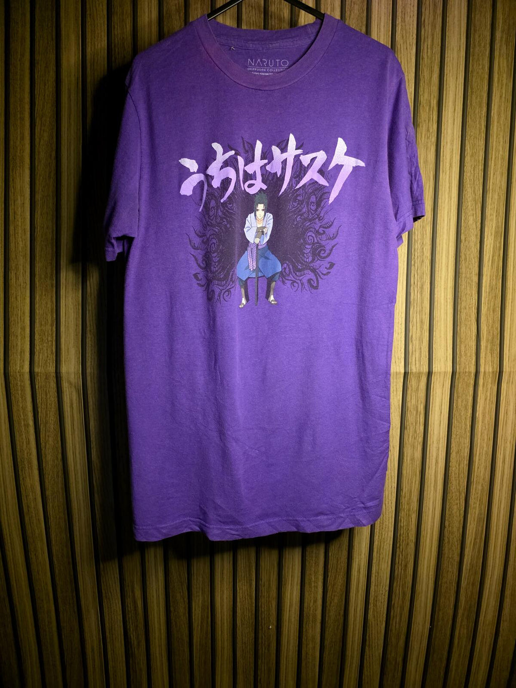 Naruto Shippuden Sasuke Graphic T-shirt Purple Medium