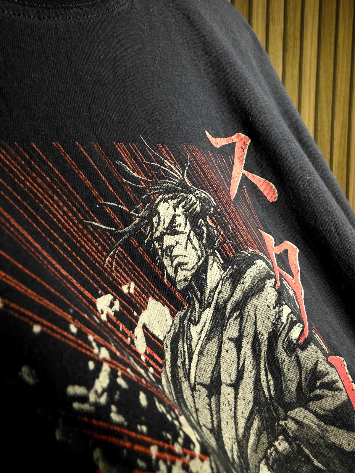 Star Wars Vintage Japanese Graphic Black T-Shirt Samurai Design Medium