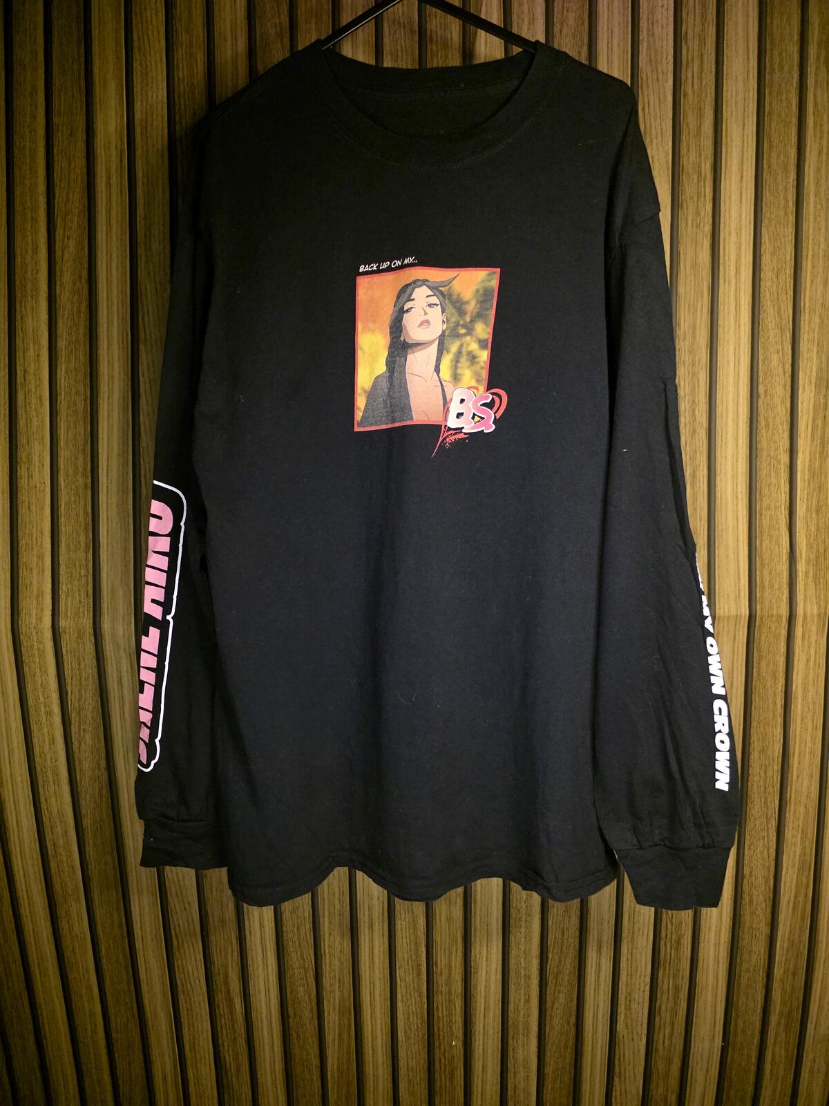 Jhené Aiko Long Sleeve Graphic T-Shirt with Heart and Portrait Design Medium