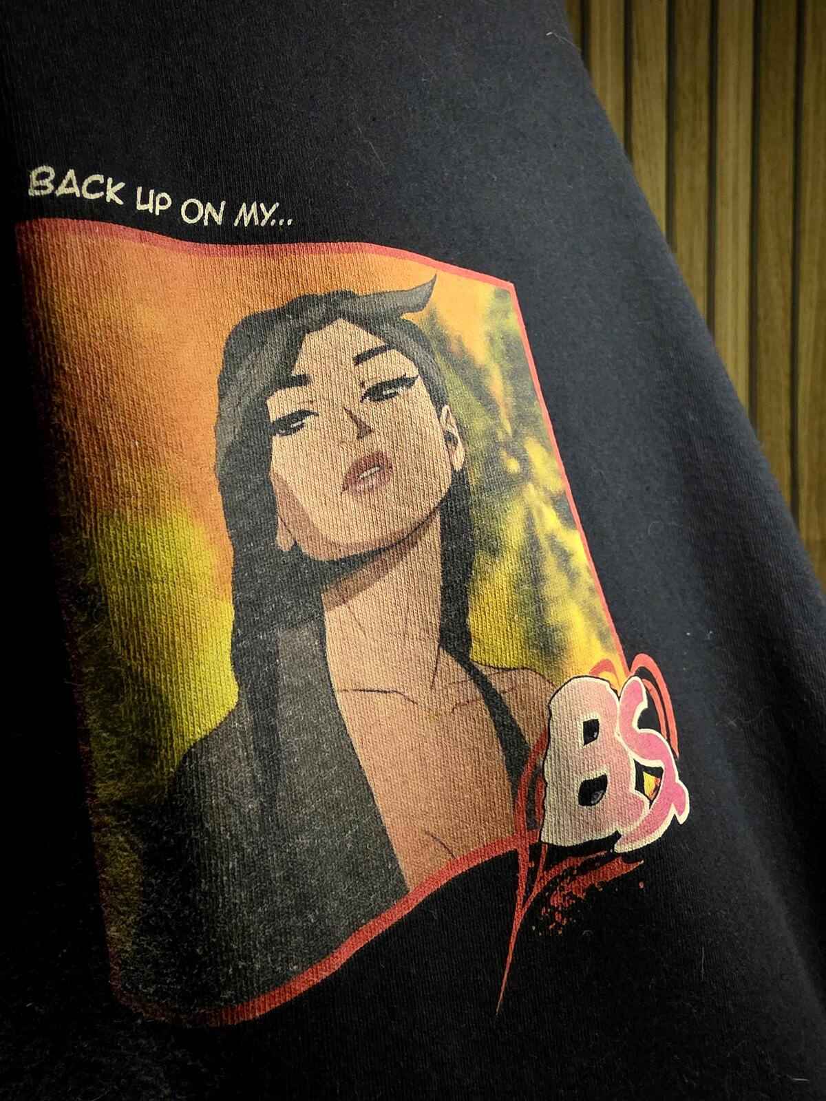 Jhené Aiko Long Sleeve Graphic T-Shirt with Heart and Portrait Design Medium
