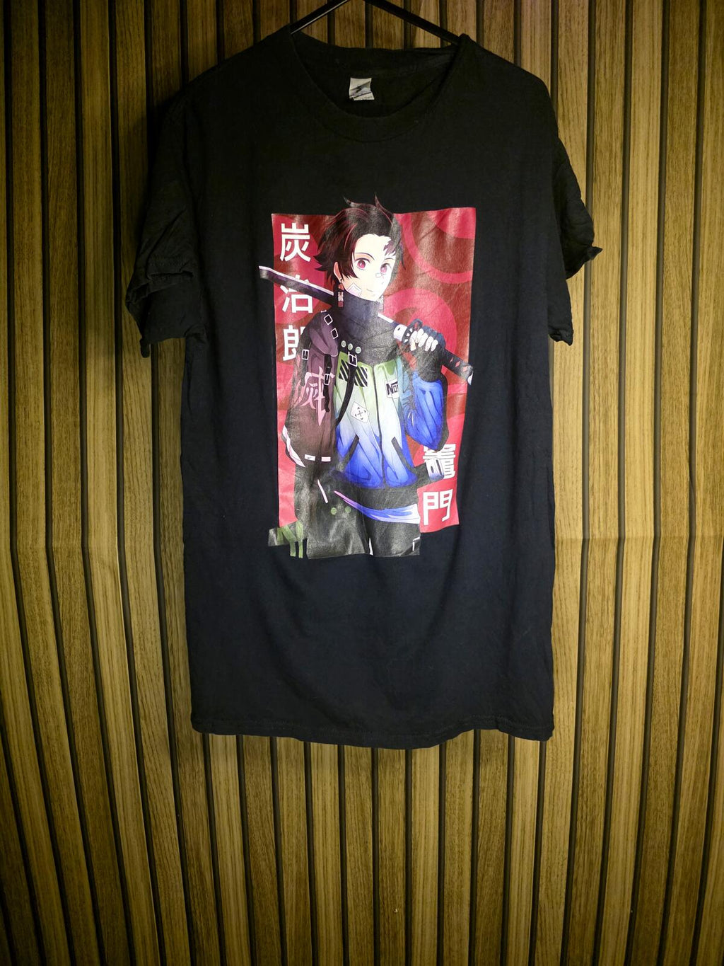 Gildan Black Anime Graphic T-Shirt Demon Slayer Tanjiro Kamado Size Small