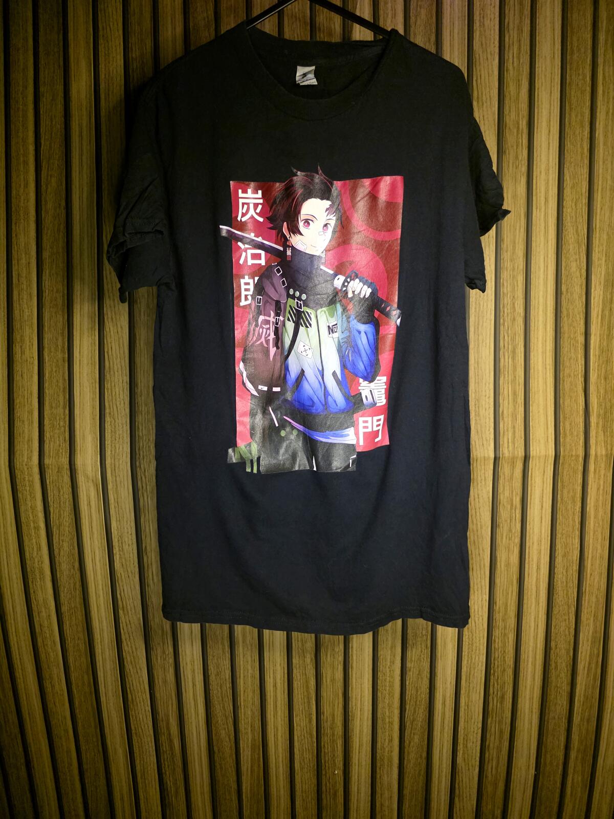 Gildan Black Anime Graphic T-Shirt Demon Slayer Tanjiro Kamado Size Small