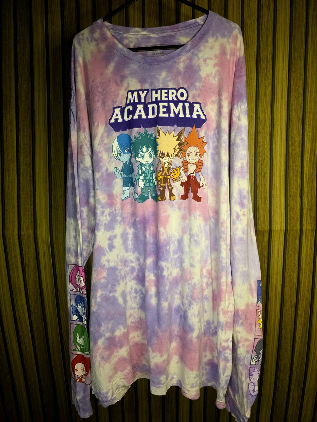 My Hero Academia Tie-Dye Long Sleeve T-Shirt Anime Purple Pink Multi Size XL