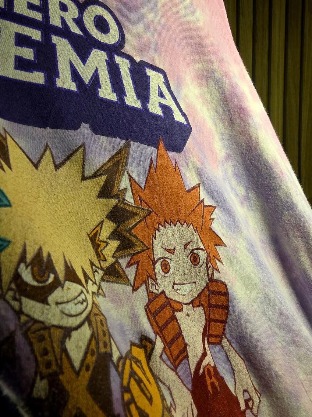 My Hero Academia Tie-Dye Long Sleeve T-Shirt Anime Purple Pink Multi Size XL