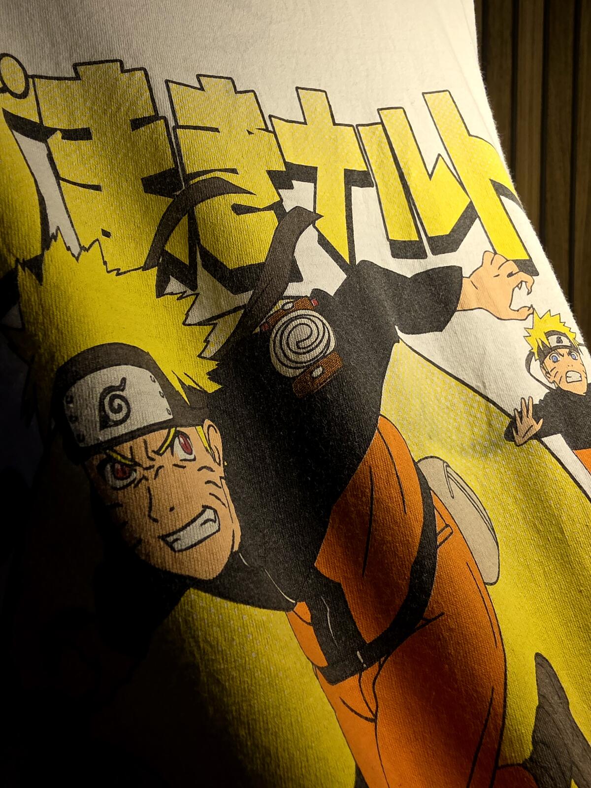 Naruto Graphic White T-Shirt Anime Character Print Medium