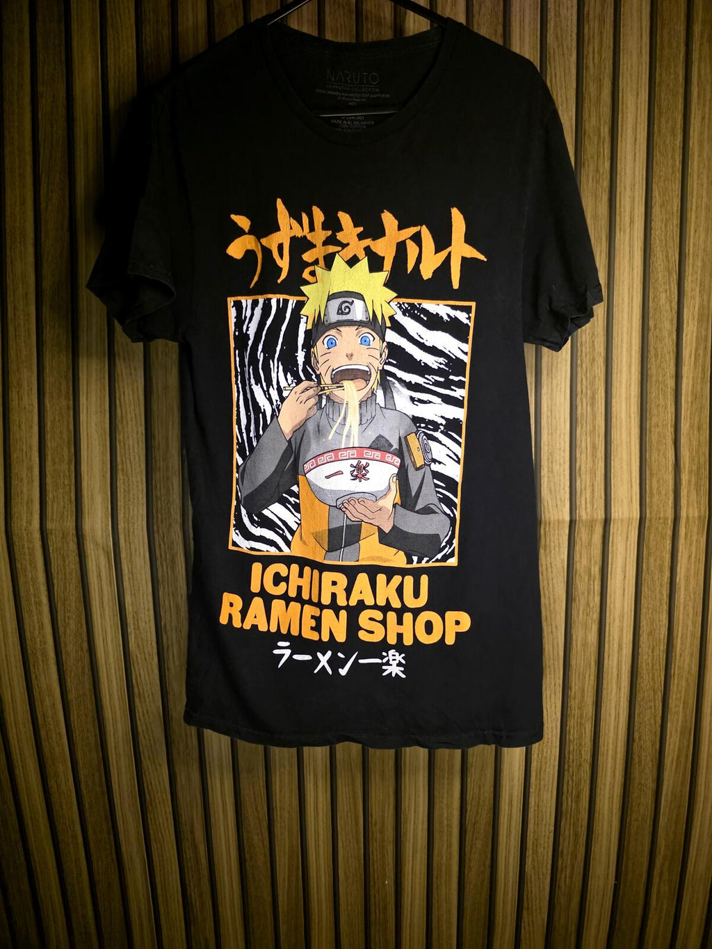 Naruto Ichiraku Ramen Shop Graphic T-Shirt Black Size S