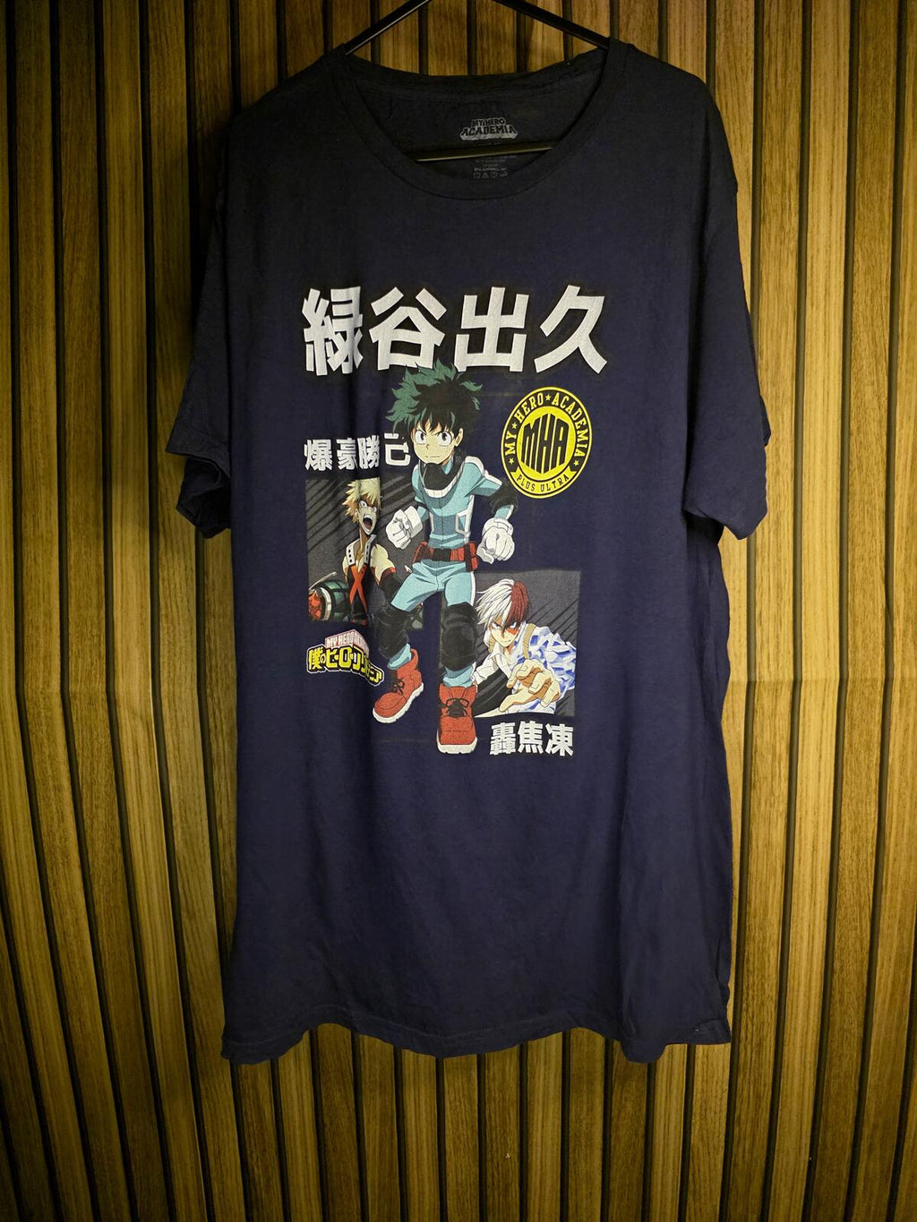My Hero Academia Graphic T-Shirt Navy Blue Size L