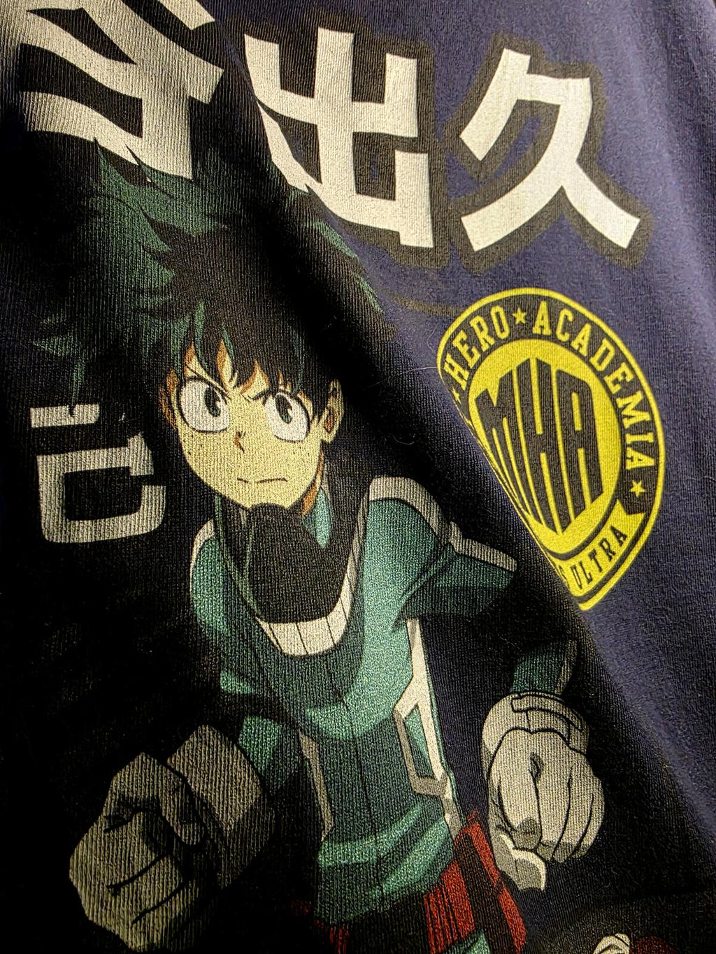 My Hero Academia Graphic T-Shirt Navy Blue Size L