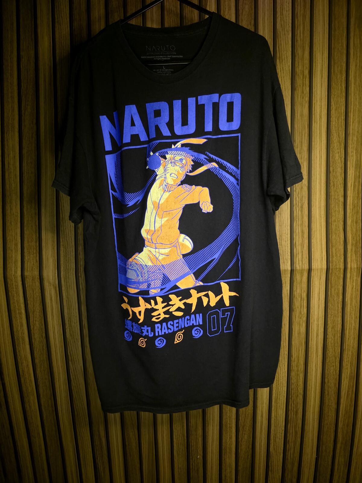 Naruto Shippuden Graphic T-Shirt RasenGan Black Size Large