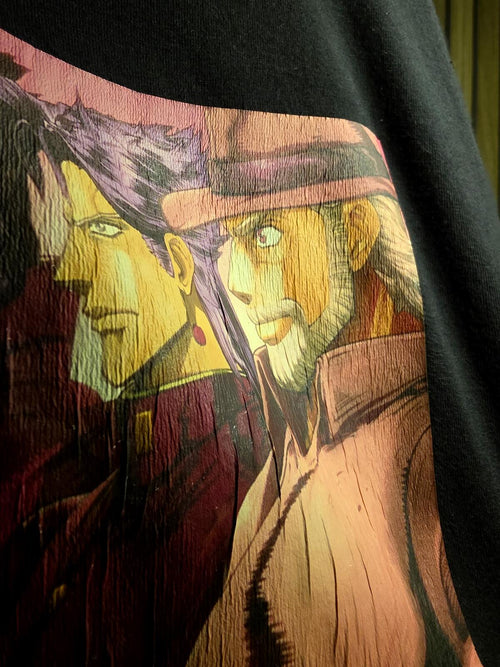 Black Graphic Anime T-Shirt JoJo's Bizarre Adventure Print 2XL