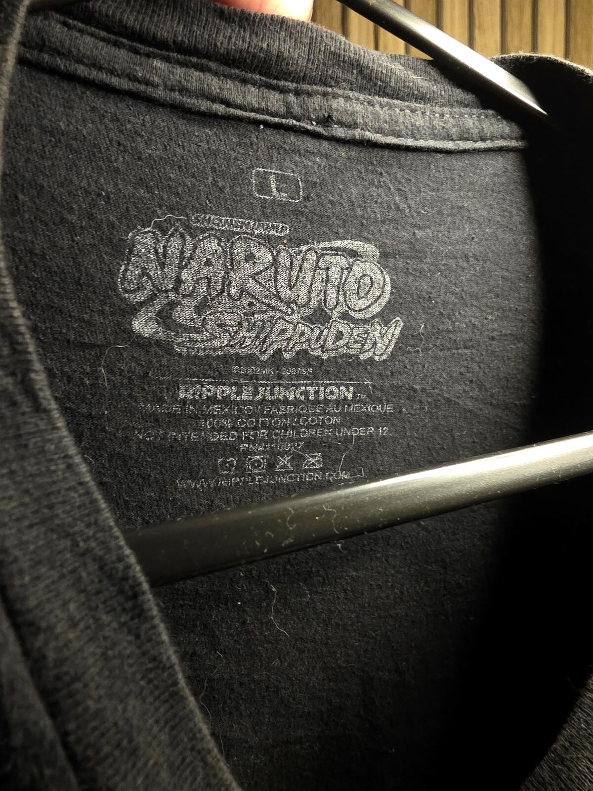 Naruto Graphic T-shirt Black Size Large