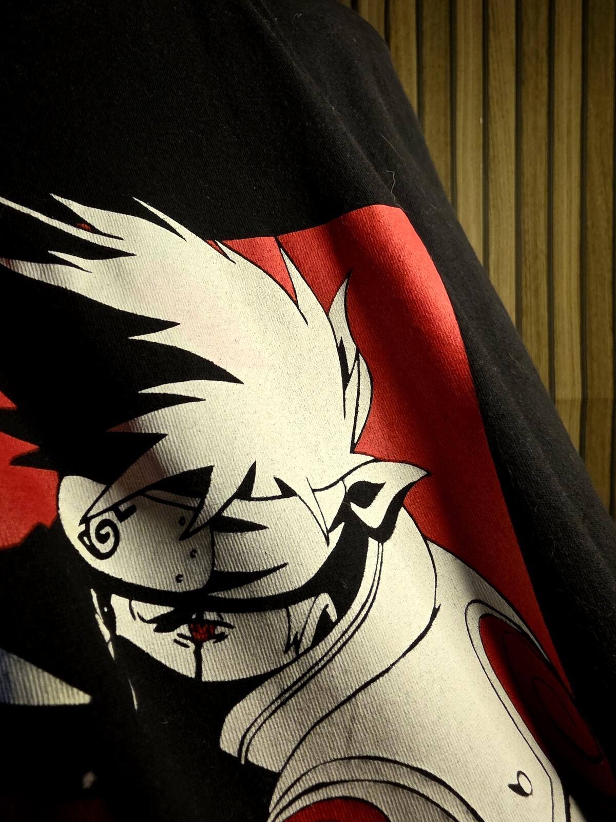 Naruto Shippuden Kakashi Graphic T-shirt Black Size L