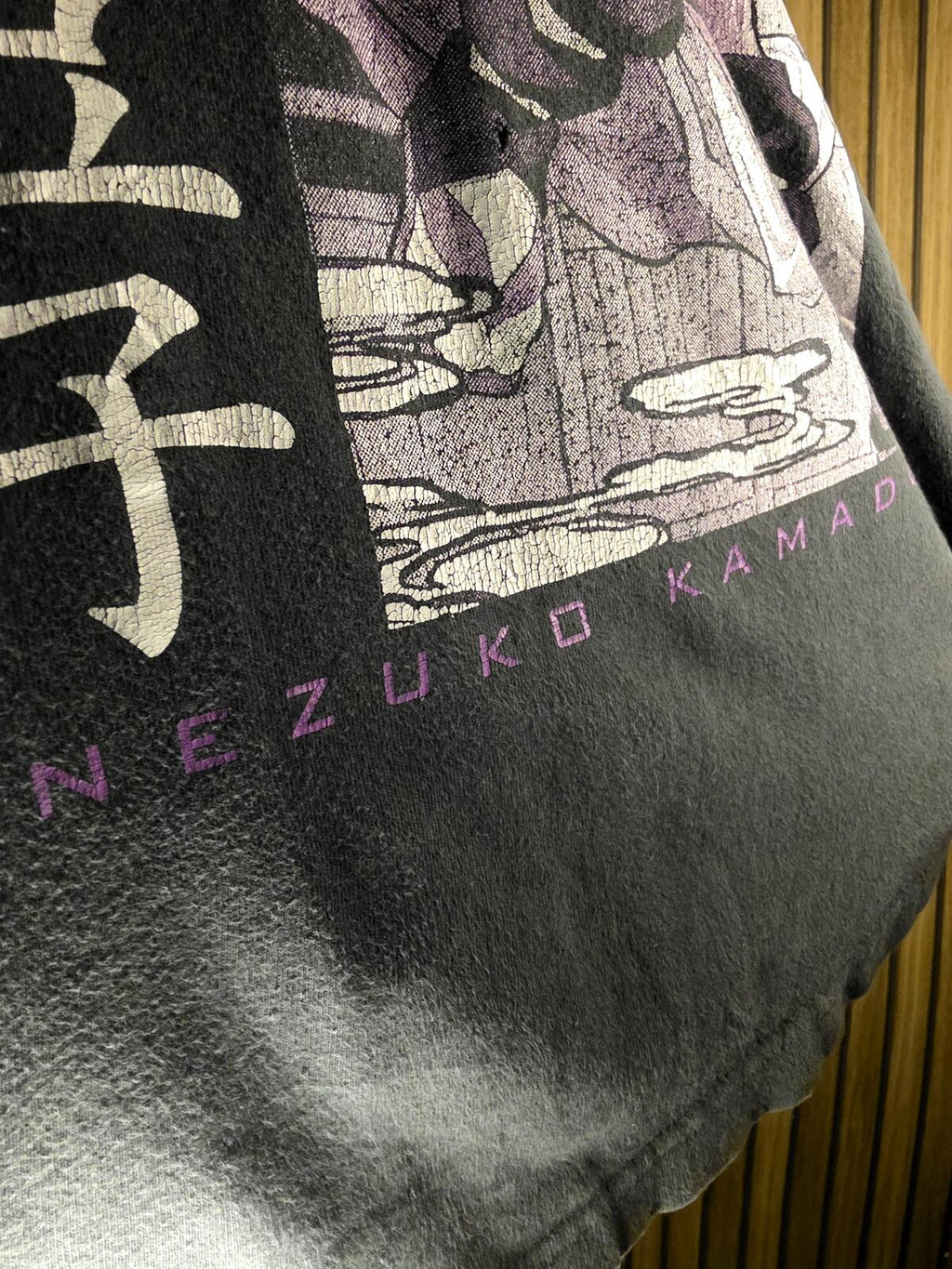 Anime Graphic T-Shirt Nezuko Kamado Black Purple Medium
