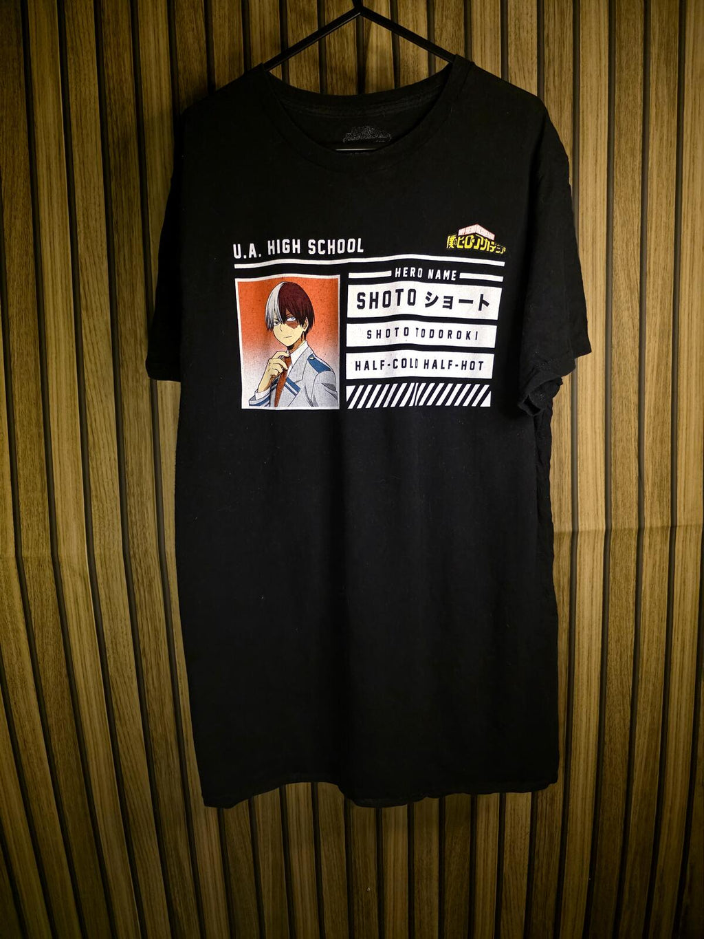 My Hero Academia Shoto Todoroki Graphic T-shirt Black Medium