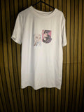 Anime Graphic White T-Shirt with Dual Character Print Size M