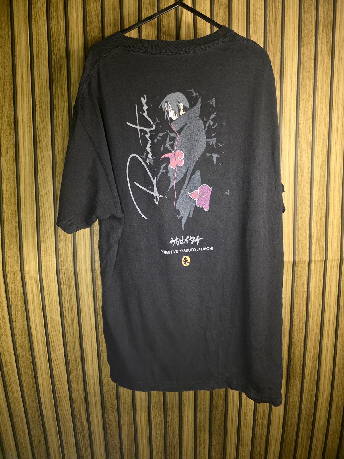 Primitive Naruto Itachi Graphic T-Shirt Black Size L