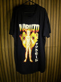 Naruto Graphic Black T-shirt with Flame Design Size Regular M