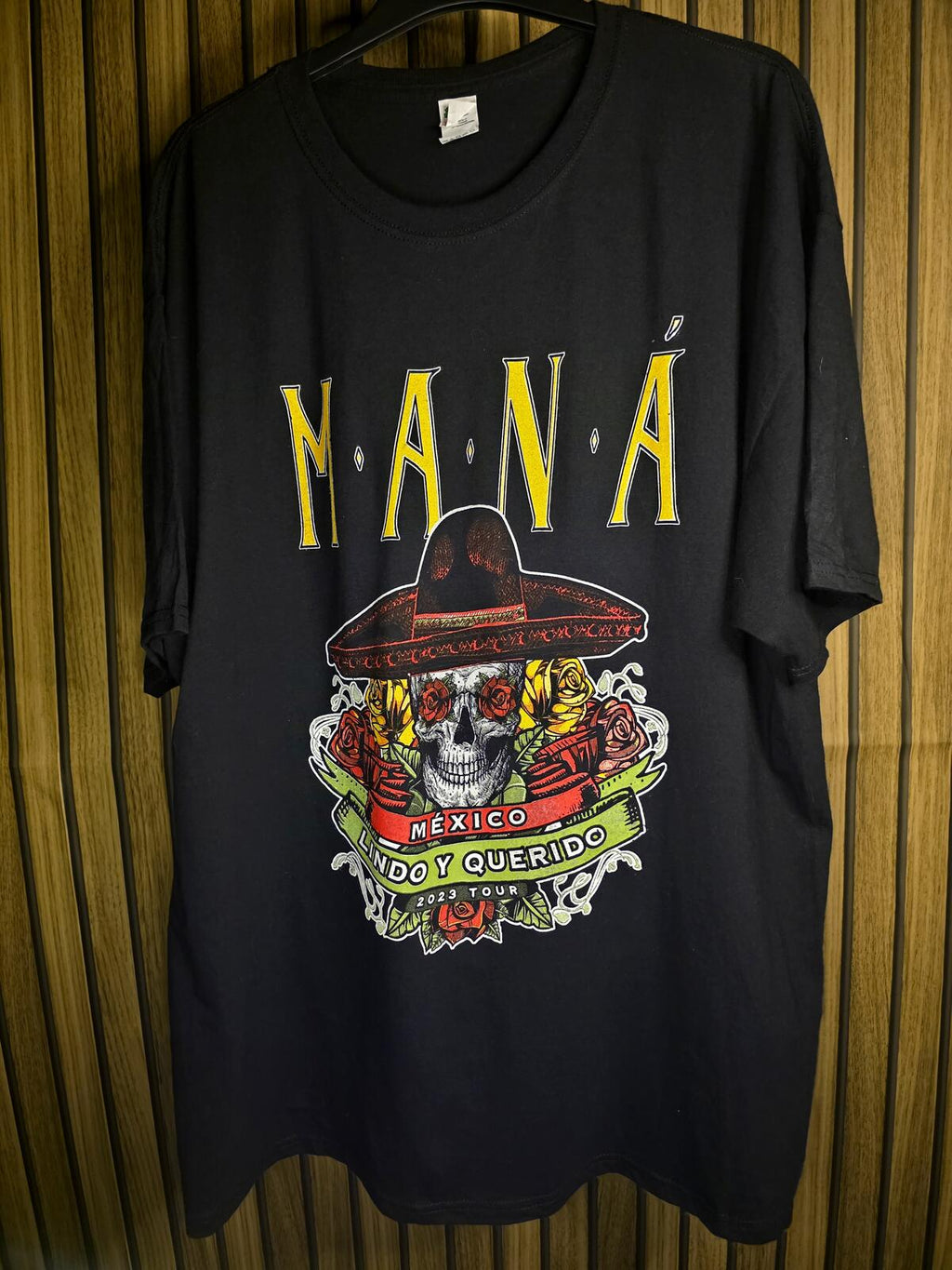 Maná Mexico Lindo Y Querido Tour 2012 Black Graphic T-Shirt Size XL