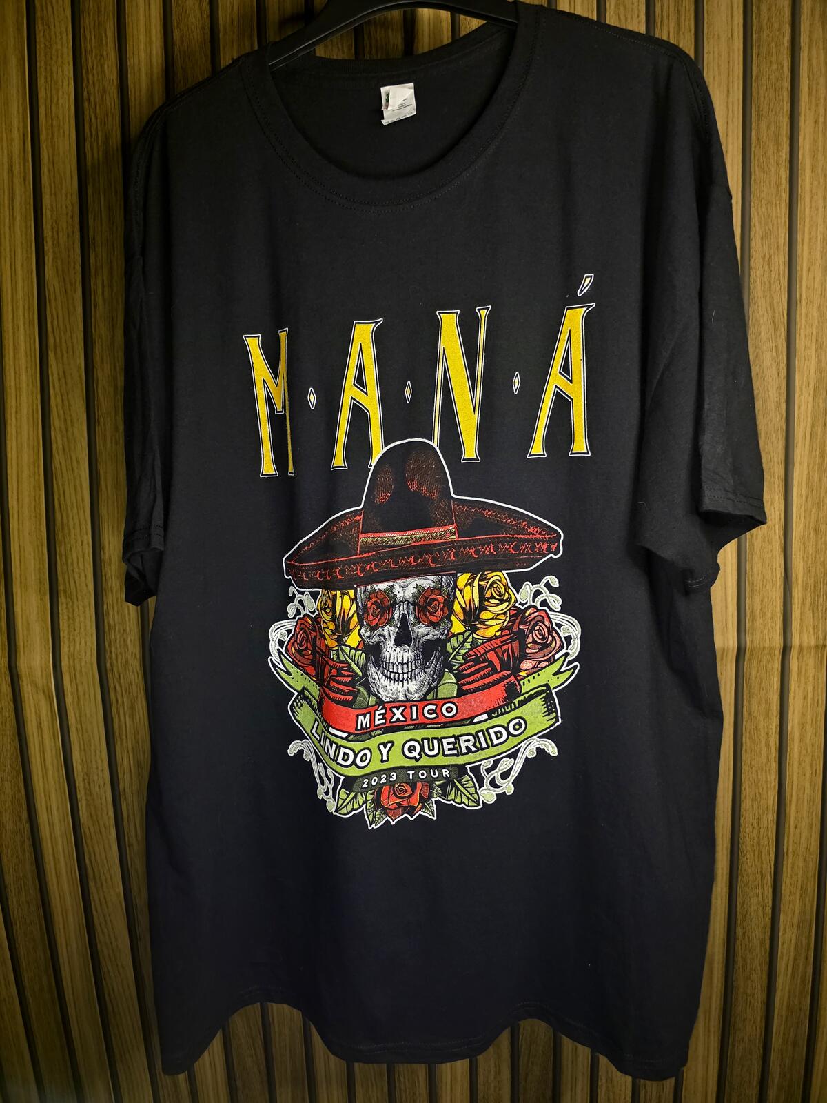 Maná Mexico Lindo Y Querido Tour 2012 Black Graphic T-Shirt Size XL