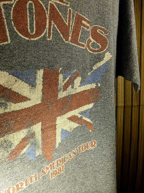 Bravado The Stones North American Tour 1981 Graphic T-Shirt Grey Large