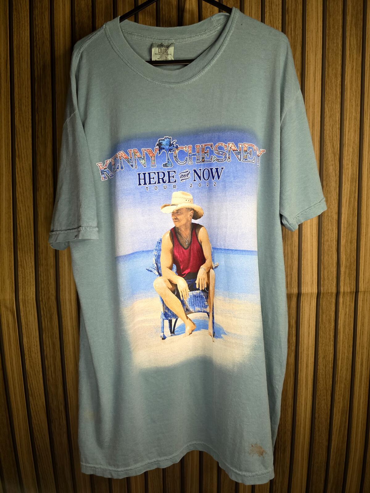 Kenny Chesney Here and Now Tour 2022 Graphic T-Shirt Blue Large