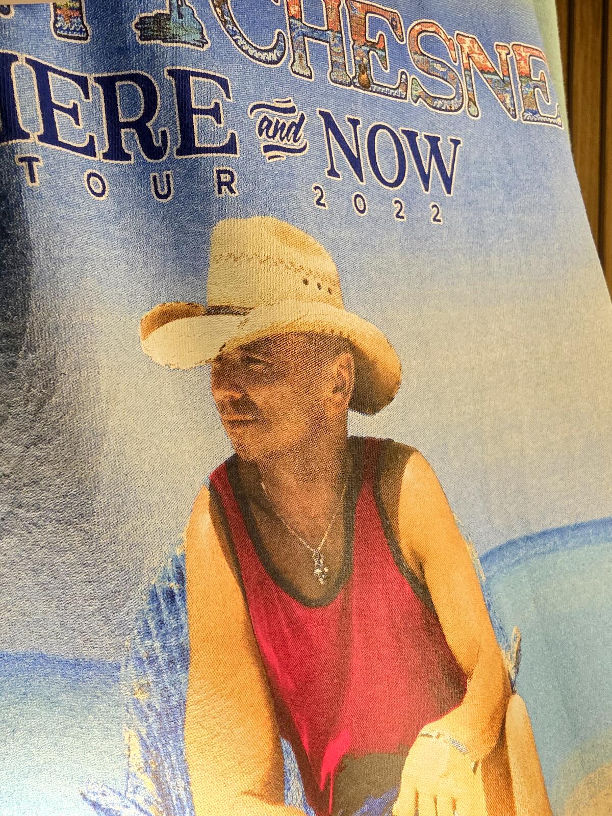 Kenny Chesney Here and Now Tour 2022 Graphic T-Shirt Blue Large