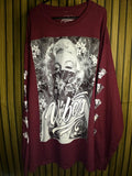 Popular Poison Long Sleeve T-Shirt Good Vibes Graphic Burgundy XL