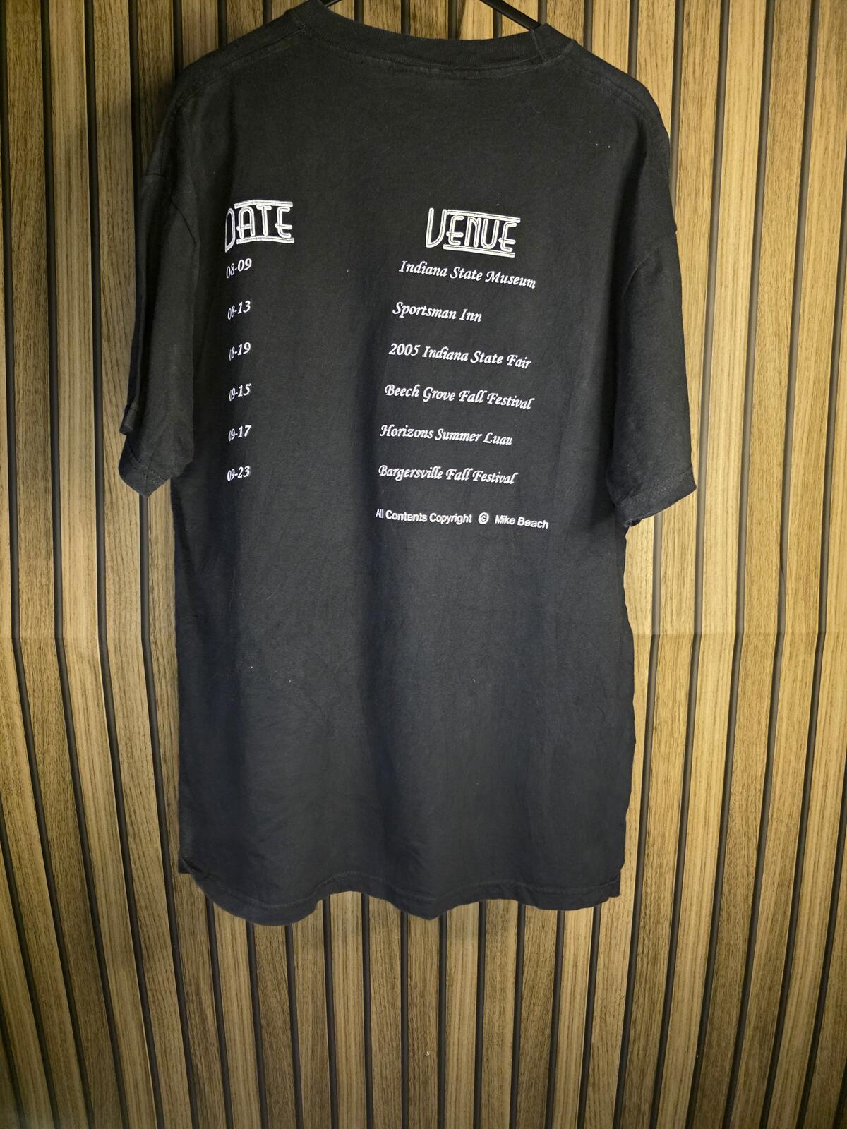 Mike Leach Black T-Shirt Tour Dates Print Size M